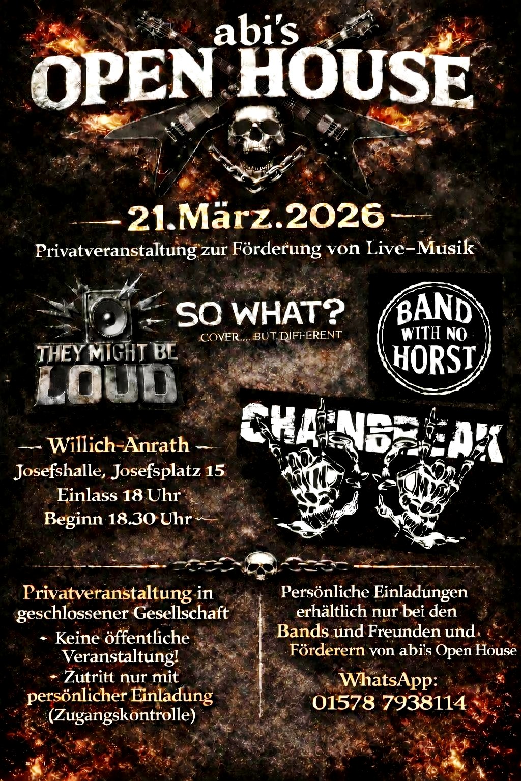 Plakat Abi’s Open House 2026 mit They might be Loud